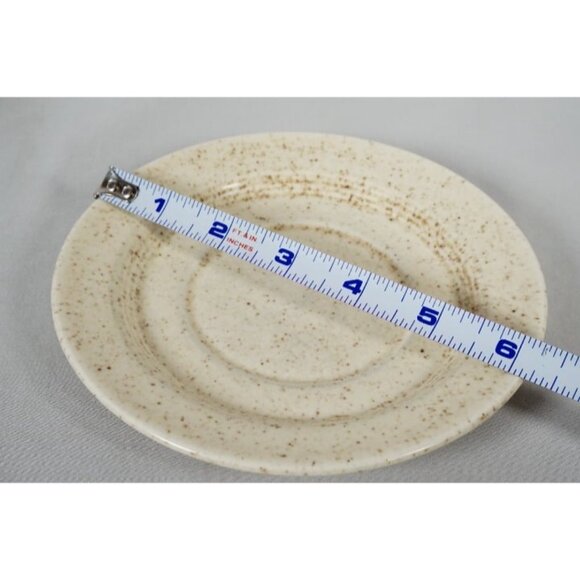 Set of 2 Vintage Homer Laughlin Brown Speckled Oatmeal 6-1/4" Saucer H-83 - Picture 7 of 7